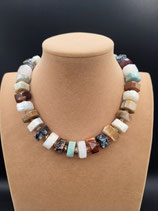 Collier, Collier Court, Pierres Naturelles, Multicolore, Original
