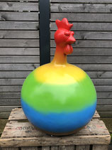 RI202306 Huhn Figur mit Regenbogenfarben groß