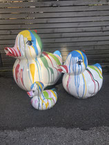 JL00010BB3 Ente Figur bunt bemalt 3er Set