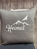 Heimat weiß auf grau Canvas