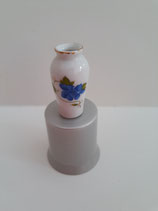 Large White & Blue Vase With Blue Floral Display