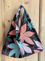 Sac Origami Sienne fleurs corail/turquoise