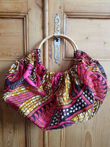 Sac boule Wax brun fuschia ocre