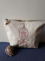 trousse pochette en coton crème médaille miraculeuse