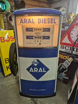 Aral Tanksäule 60er Jahre Original Deko Tanke Emaille-Zapfsäule teil-restauriert