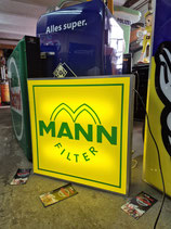 MANN Leuchtreklame LED Licht Deko Traktor LKW Auto Oldtimer Halle Garage