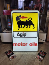 Agip Leuchtreklame Licht Reklame Deko Rennsport Auto Oldtimer Halle Garage