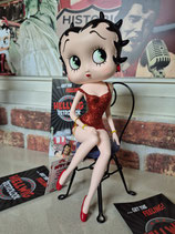 Betty Boop Figur (sitzt auf einen Stuhl) Vitrine Skulptur GFK Deko Statue Resin