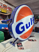 Gulf Leuchtreklame Ausleger Beidseitig Deko Werbung US Car Halle Garage