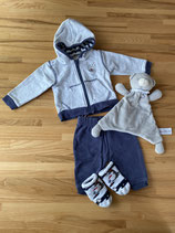 set hoodie mit reissverschluss, hose und söckli
