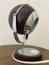 Space Age eyeball tafel/wand lamp bruin chroom
