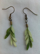 Boucles d'oreille "épis" verte