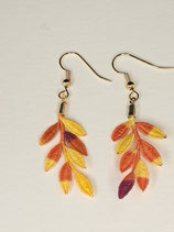 Boucle d'oreilles "épis" dégradé du jaune au marron (claire)