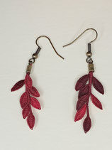 Boucle d'oreille "épis" bordeaux