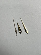 Vintage Zeigersatz goldfarben mit gealterter Leuchtmasse (Dauphine) für Buren Microrotor Caliber 1280,1281,1282,1320,1321,1322 - NOS (New old Stock)