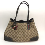 【中古品】プリンシーラインGGキャンパスレザーダークブラウン 20260129b GUCCI
