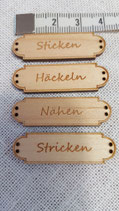 Knopf Holzschild Hobby