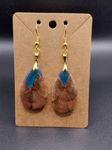 Boucles d'oreilles cep de vigne ovale