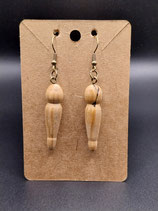 Boucles d'oreilles hêtre échauffé