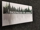 Premium Vinyl Aufkleber Backpacker Wilderness - Rechteckig