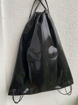 Rubberbag black with outside pocket - big