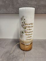 Trauerkerze 20x7 cm mit Holzeinleger und Teelichteinsatz 5015 1041