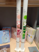 Taufkerze schmal lang 40 cm Regenbogen, Herz,Fische 5015 17