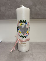 Taufkerze Stumpen perlmutt 25cm weiß 5015 41