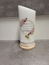 Hochzeitskerze Elipse 23cm Kranz zartrosa 5015 124