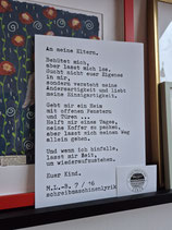 Lyrik - Poster Din A 4 An meine Eltern