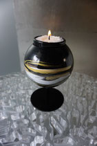 Candelabro diffusore basso decorato a mano nero