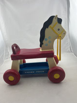 Fisher Price 60/70er Jahre Rutscherpferd Räder. Art.-Nr. 5466