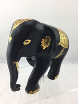 Indisches Holztier Elefant Goldverzierungen. Art.-Nr. 5102
