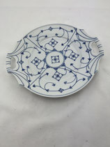 Porzellan Teller mit Griffen Moschendorf Bavaria Indisch Blau. Art.-Nr. 6514
