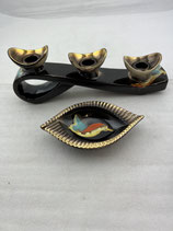 Kerzenhalter Apéro-Schale Keramik Set 50er Jahre West-Germany. Art.-Nr. 994