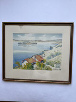 Anselmi Jakob Th. Aquarell Petersinsel Bielersee. Art.-Nr. 6152