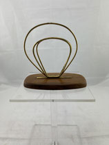 Briefhalter Briefablage Vintage Holzsockel Messinghalter 50er-Jahre. Art.-Nr. 777