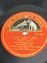 Schellack Platte Prendi: l'anel ti dono Tornami a dir che m'ami Toti dal Monte Soparno Tito Schipa Tenor. Art.-Nr. 5253