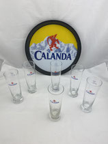CALANDA BRÄU Serviertablett 6 Biergläser. Art.-Nr. 4334