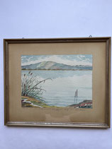 Anselmi Jakob Th. Aquarell  Petersinsel Sutz Bielersee. Art.-Nr. 6154