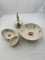 Steingut Set nach dem Original von handgemachter Terrakotta Apullien Italien. Art.-Nr. 3828