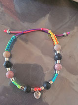 Bracelet diffuseur rhodonite et Pierres de lave