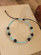 Bracelet diffuseur Amazonite et Pierres de lave