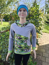 Hoodie mit Tasche grau/Tiere Gr. 122