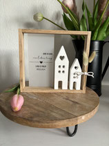 personalisiertes Hochzeitsgeschenk mit 2 Häusern aus Raysin