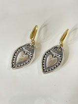 Pendientes Sagrado Corazón bicolor gancho