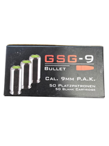 GSG Platzpatronen 9mm P.A.K. - VPE: 50 Stück GSG-9 *EWB Pflichtig