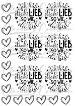 Rub On Ich habe dich LIEB Rund mittel