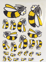 Planche autocollant abeilles