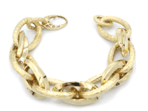 Bracciale donna  Oro giallo 18 kt maglie ovali lucide e satinate